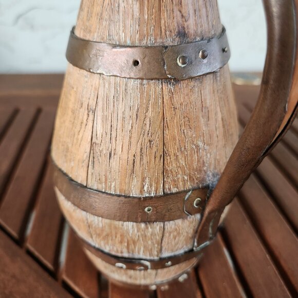 Antique French Cider Jug ca. 1900 – 9" high Barrel Form Rustic Farmhouse Pitcher - Picture 6 of 15